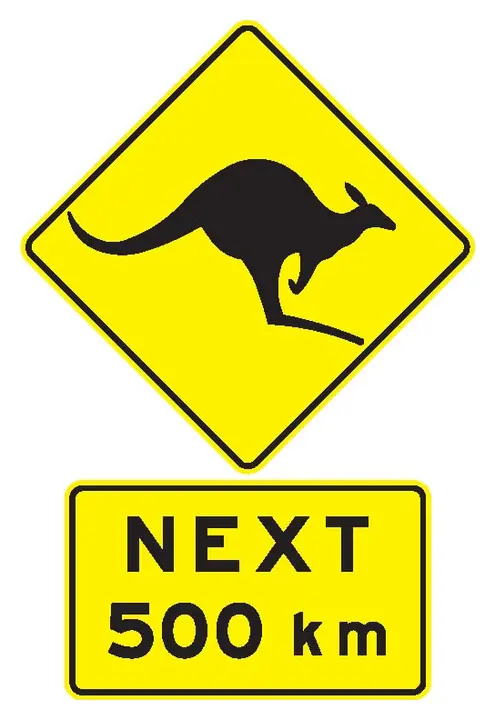 Kangaroo crossing decal