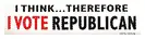 I think therefore I Vote Republican decal