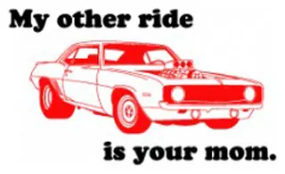My Other Ride Is Your Mom decal
